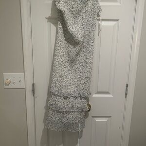 Abercrombie & Fitch Blue Floral Smocked Dress